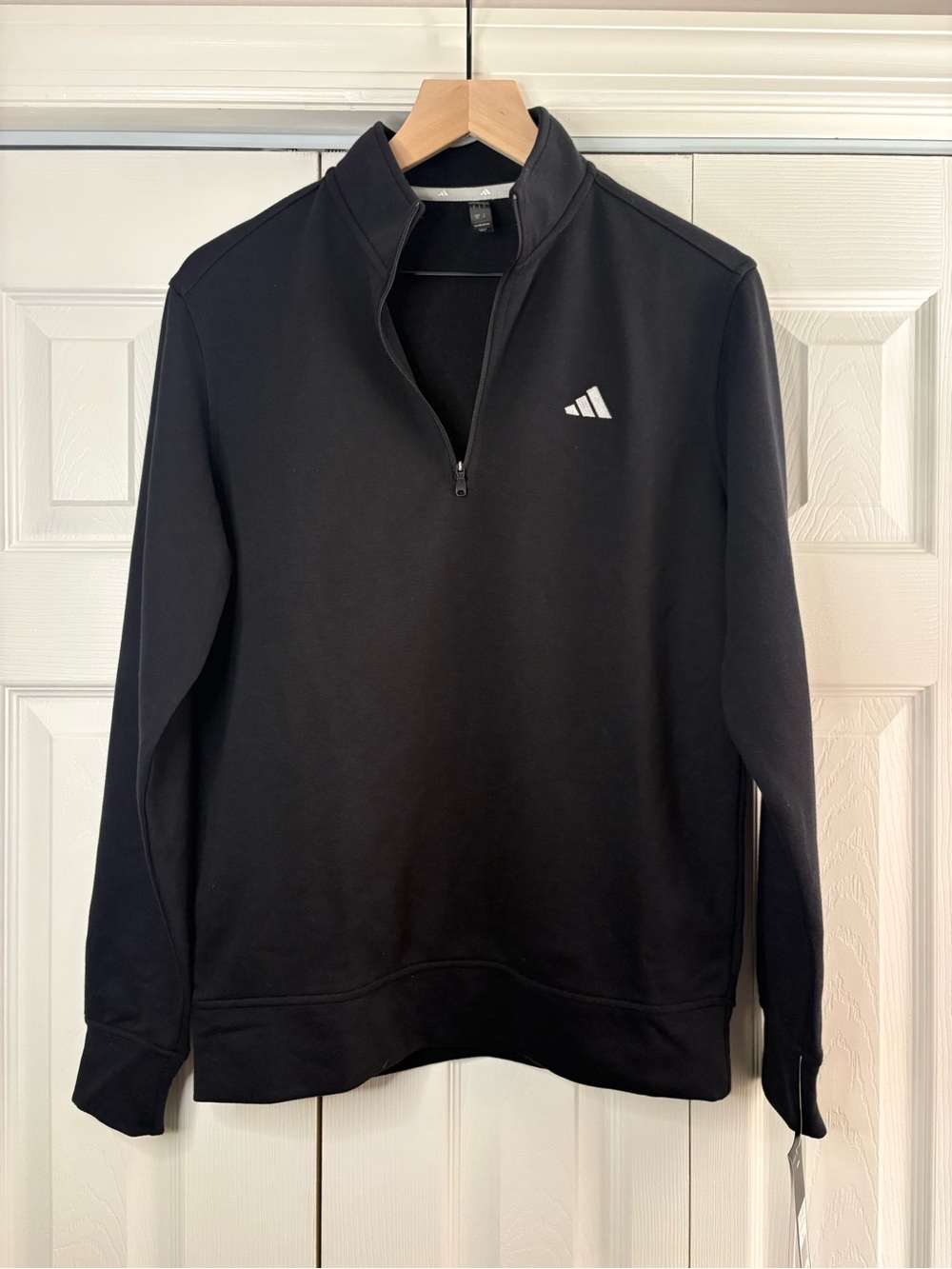Men’s Adidas “Go To” quarter-zip pullover black size S NWT